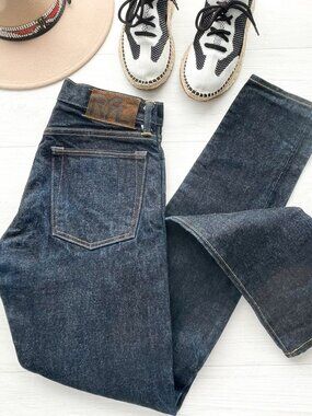 RRL DOUBLE RL RALPH LAUREN Slim Narrow Fit Jeans Selvedge Dark Wash DENIM 28x30